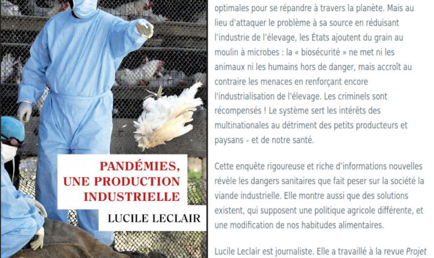 Rencontre avec Lucile Leclair autrice du livre « Pandémies, une production industrielle »